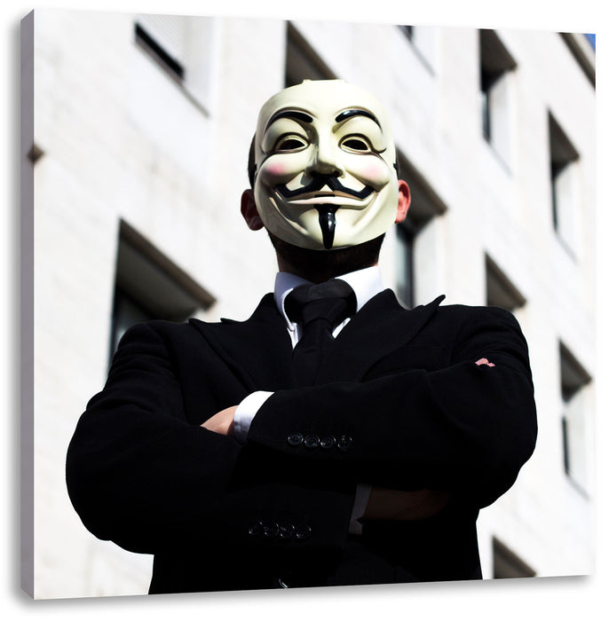 Anonymus Maske Leinwandbild Quadratisch