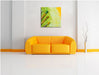 Pinsel mit gemalten Bild Leinwandbild Quadratisch über Sofa