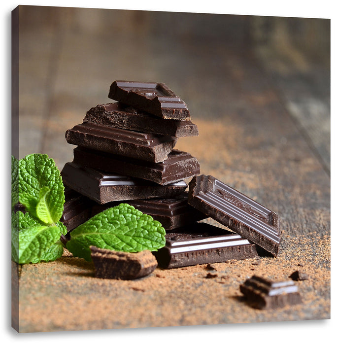 Schokoladenstücke Leinwandbild Quadratisch
