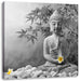 Buddha mit Monoi Blüte in der Hand Leinwandbild Quadratisch