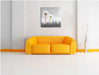 Pusteblumen auf Wiese Leinwandbild Quadratisch über Sofa