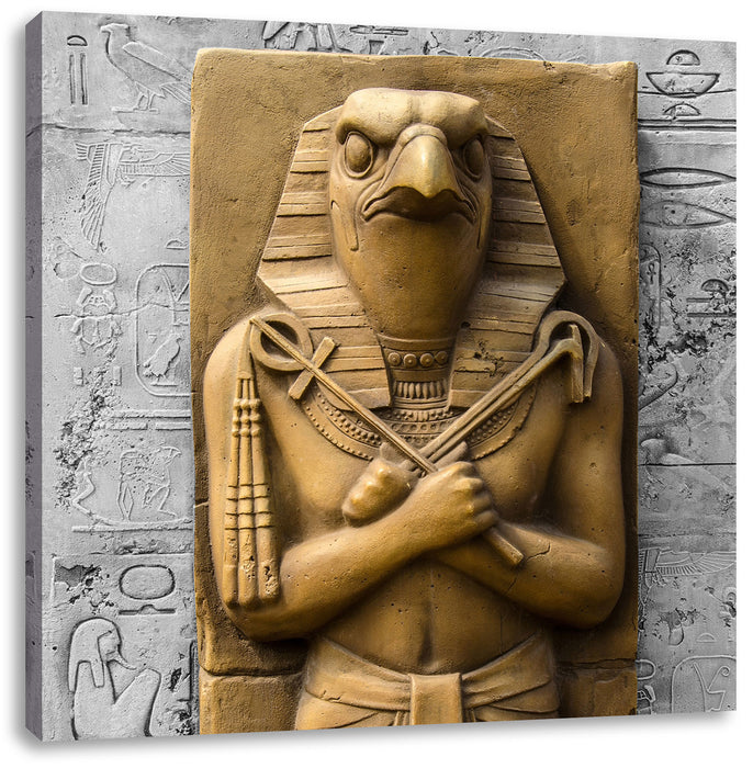 Horus ägyptische Gott Leinwandbild Quadratisch