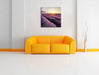 Traumhafte Lavendel Provence Leinwandbild Quadratisch über Sofa