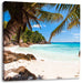 Palmenstrand Seychellen Leinwandbild Quadratisch
