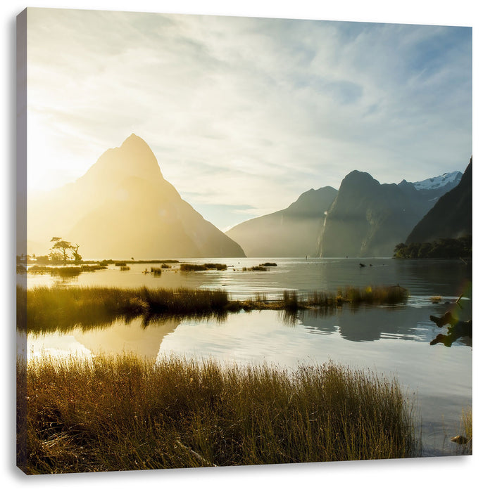 Milford Sound Neuseeland Leinwandbild Quadratisch