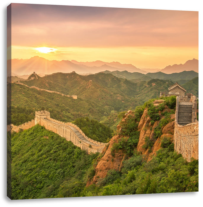 Chinesische Mauer Leinwandbild Quadratisch