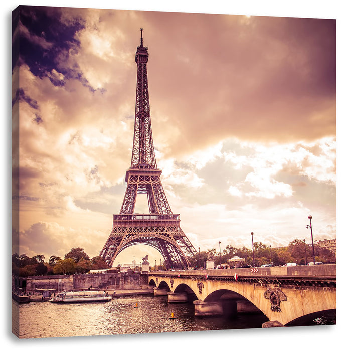 Eiffelturm in Paris Leinwandbild Quadratisch