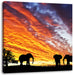Elefanten in Wüste Leinwandbild Quadratisch