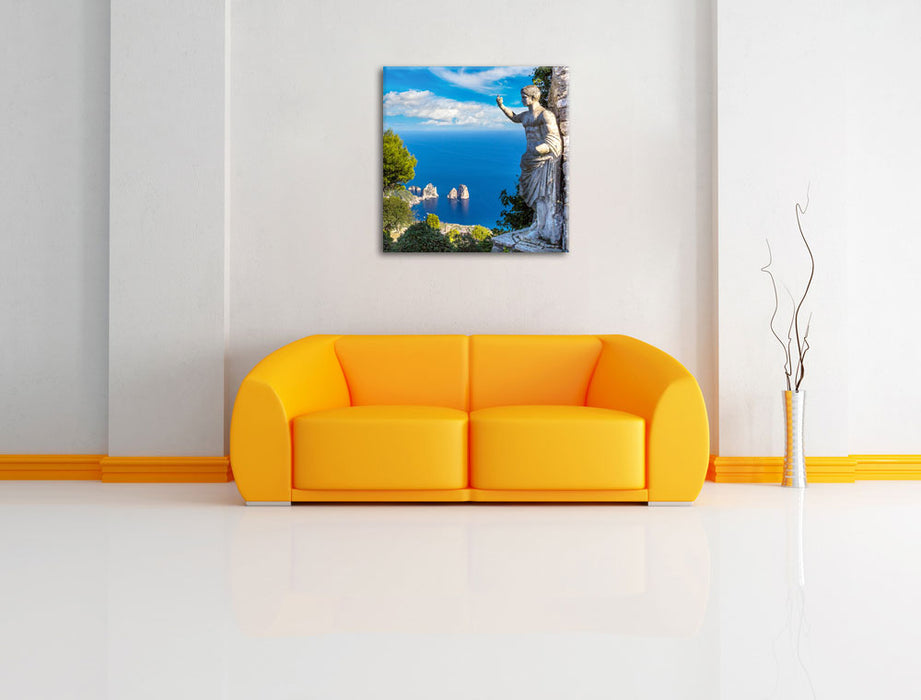 Insel Capri in Italien Leinwandbild Quadratisch über Sofa