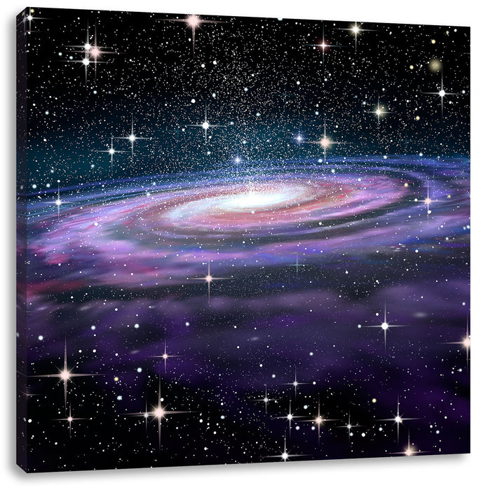 Spiralgalaxie im Weltall Leinwandbild Quadratisch
