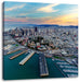 San Francisco bei Sonnenuntergang Leinwandbild Quadratisch