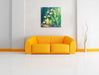 Blühende Maiglöckchen Leinwandbild Quadratisch über Sofa