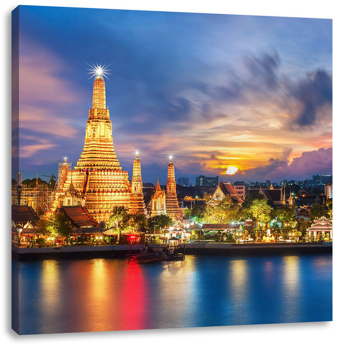 Tempel Bangkok Thailand Leinwandbild Quadratisch