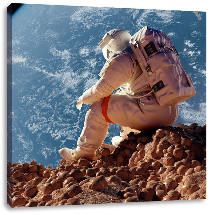 Der Astronaut Leinwandbild Quadratisch
