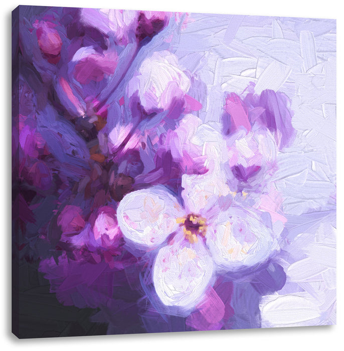 Blüten des Kirschbaumes Kunst Leinwandbild Quadratisch