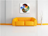 Die vier Elemente Kunst Leinwandbild Quadratisch über Sofa
