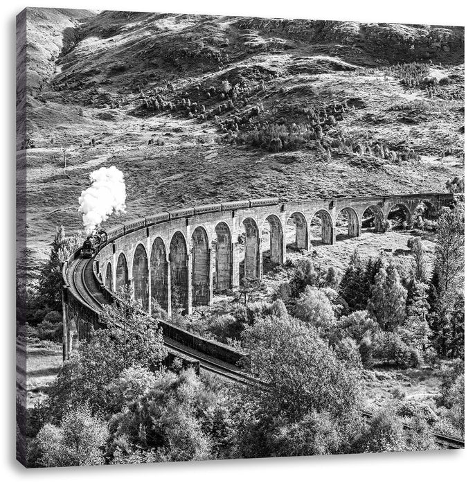 Eisenbahnviadukt in Schottland Leinwandbild Quadratisch