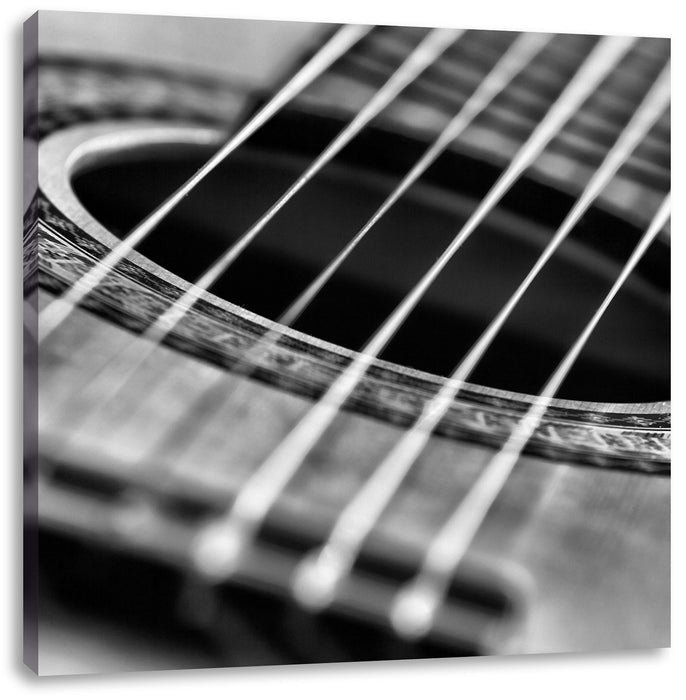 Gitarrensaiten and Music Leinwandbild Quadratisch