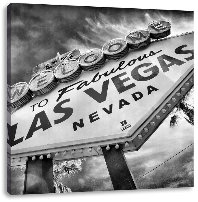 Las Vegas Retro Look Leinwandbild Quadratisch