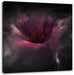 Schwarzes Loch im Weltall B&W Leinwandbild Quadratisch
