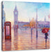 Regentag in London mit Big Ben Leinwanbild Quadratisch