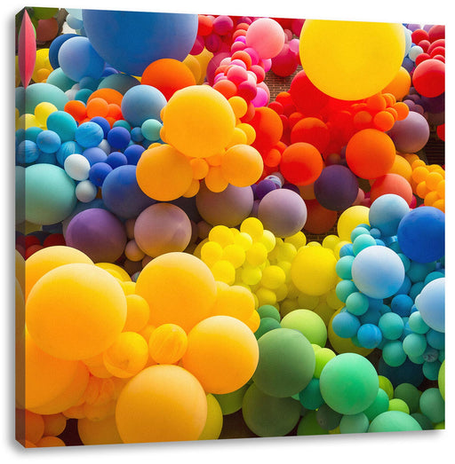 Hunderte bunte Luftballons Leinwanbild Quadratisch