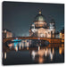 Berliner Dom an der Spree bei Nacht Leinwanbild Quadratisch