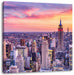 New York City bei Sonnenuntergang Leinwanbild Quadratisch