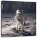 Einsamer Astronaut auf dem Mond Leinwanbild Quadratisch