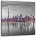 Skyline Toronto in der Abenddämmerung B&W Detail Leinwanbild Quadratisch