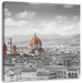Panoramablick über die Dächer von Florenz B&W Detail Leinwanbild Quadratisch