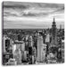 New York City bei Sonnenuntergang, Monochrome Leinwanbild Quadratisch