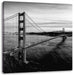 Golden Gate Bridge bei Sonnenuntergang, Monochrome Leinwanbild Quadratisch