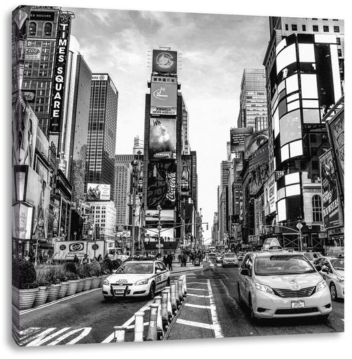 Times Square in new York City, Monochrome Leinwanbild Quadratisch