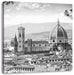 Hausdächer und Kirche in Florenz, Monochrome Leinwanbild Quadratisch