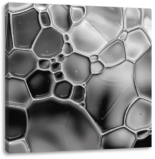 Makroaufnahme Wasserblasen, Monochrome Leinwanbild Quadratisch