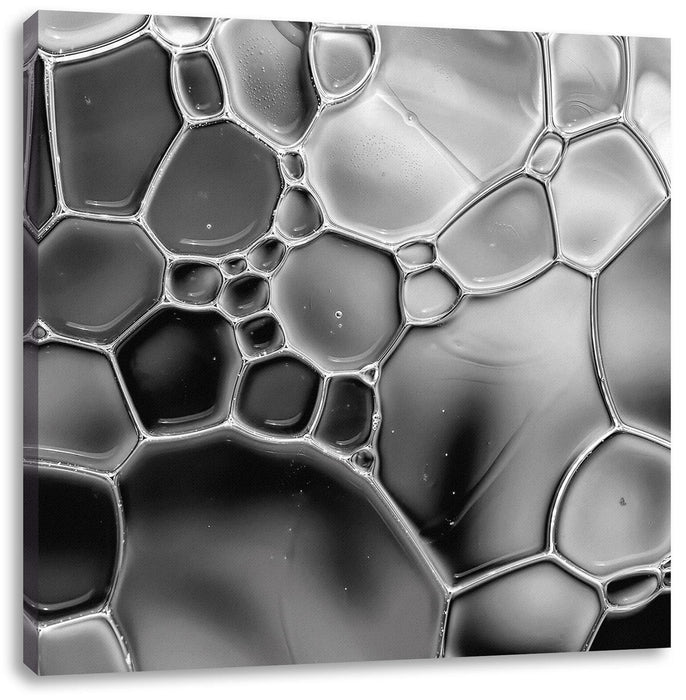 Makroaufnahme Wasserblasen, Monochrome Leinwanbild Quadratisch