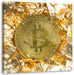 Bitcoin BTC Goldpapier Leinwandbild Quadratisch