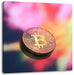 Bitcoin BTC bunte Darstellung Leinwandbild Quadratisch