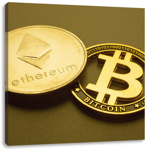 Ethereum ETH vs. Bitcoin BTC Leinwandbild Quadratisch