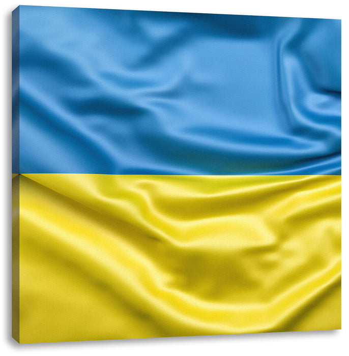 Ukraine Flagge Leinwandbild Quadratisch