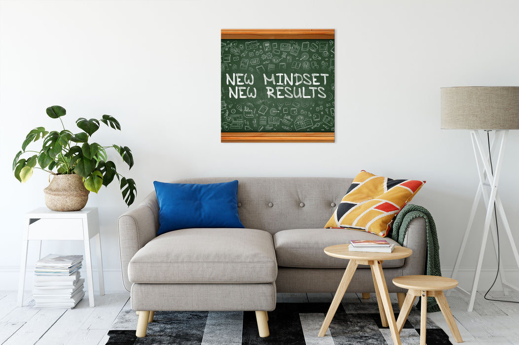 Mindset Motivaton Leinwandbild Wohnzimmer Quadratisch