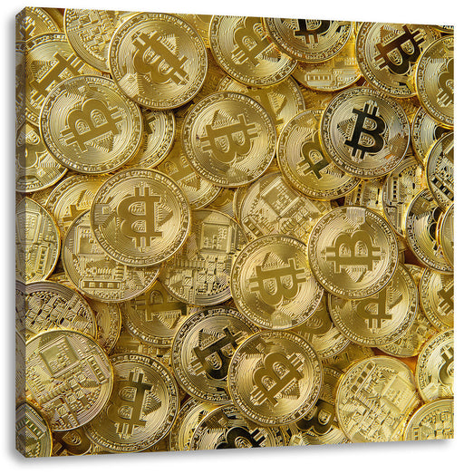 Bitcoins BTC Coin Leinwandbild Quadratisch