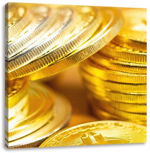 Bitcoins BTC Coin Leinwandbild Quadratisch