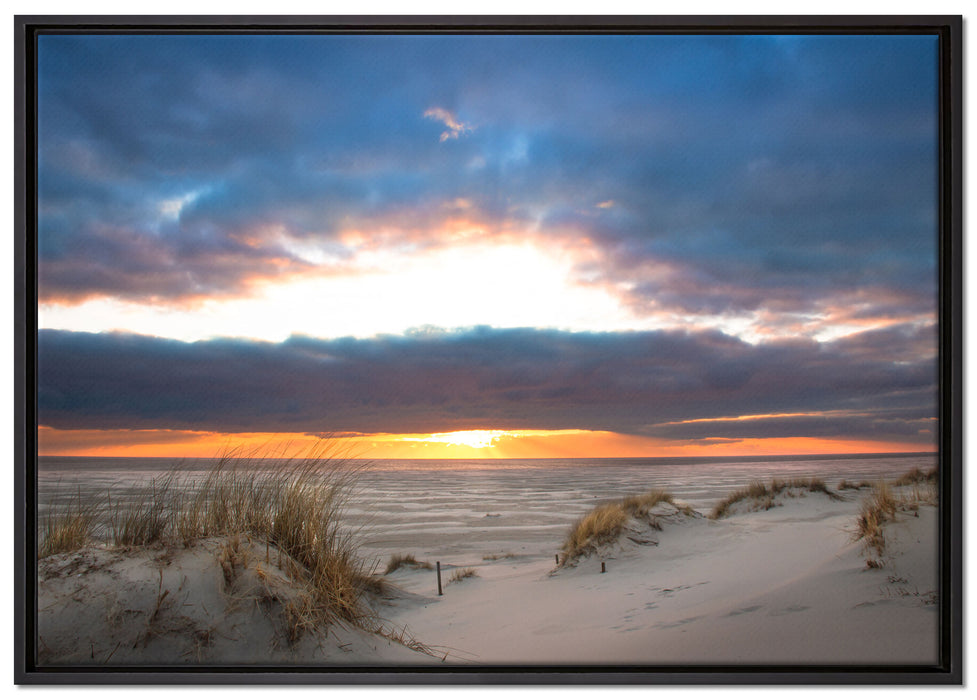 Sanddüne an der Nordsee auf Leinwandbild gerahmt Größe 100x70