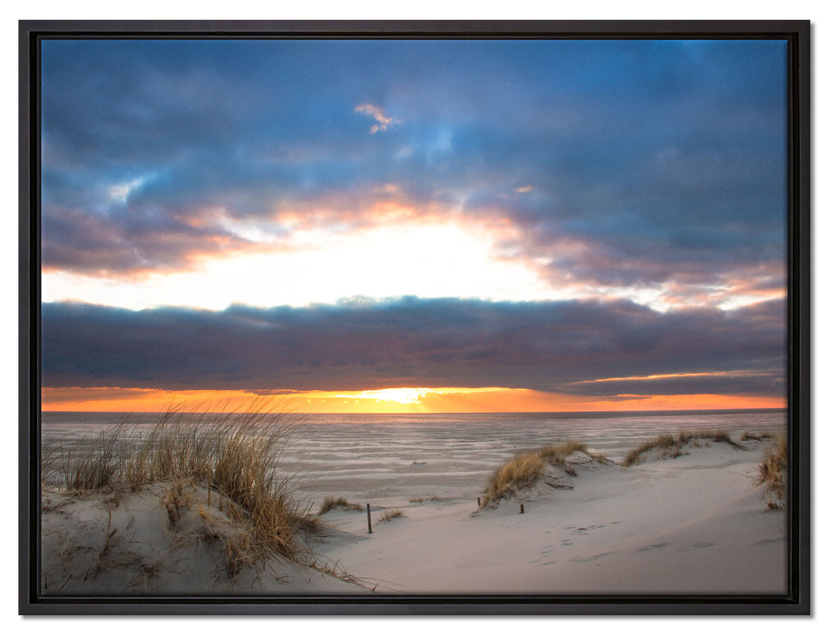 Sanddüne an der Nordsee auf Leinwandbild gerahmt Größe 80x60