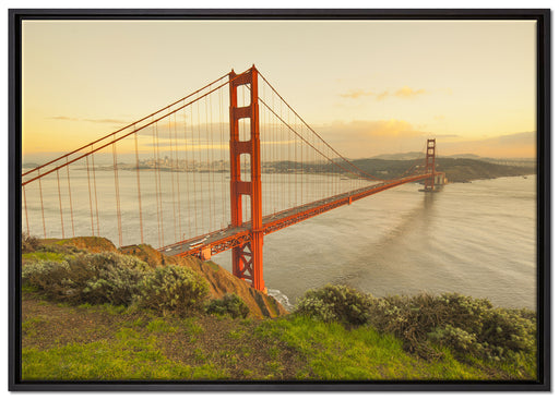 Prächtige Golden Gate Bridge auf Leinwandbild gerahmt Größe 100x70