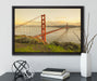 Prächtige Golden Gate Bridge auf Leinwandbild gerahmt mit Kirschblüten