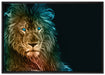 Stolzer Löwe Abstrakt auf Leinwandbild gerahmt Größe 100x70