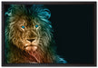 Stolzer Löwe Abstrakt auf Leinwandbild gerahmt Größe 60x40